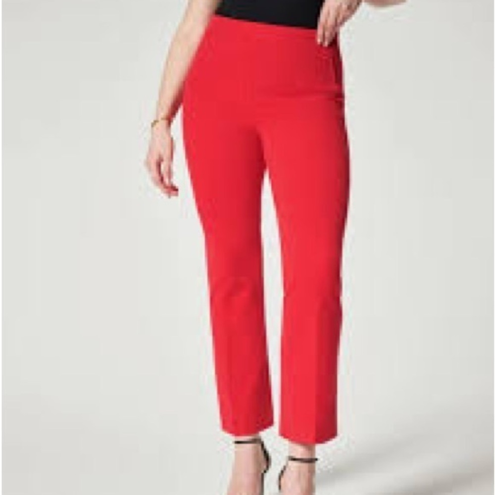 Spanx On-The-Go Ankle Slim Straight Pants Red Glow - Small Petite 
Stretch